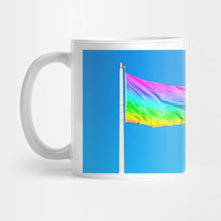 Rainbow flag waving on the wind Mug